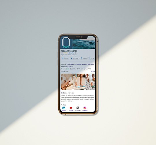 Optimización de Google My Business Se diseñó una ficha de empresa optimizada con imágenes, enlaces a categorías y productos destacados, número de teléfono, descripción de marca, botones sociales y una narrativa alineada con el proyecto. Esta ficha no solo refuerza la presencia en búsquedas de marca, sino que ayuda a convertir tráfico local y a establecer reputación digital desde el inicio.